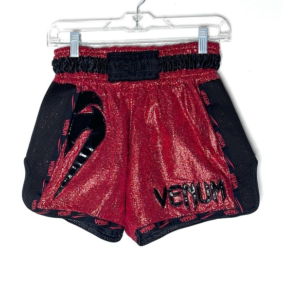 Venum Giant Foil Muay Thai Boxing Shorts - Red/Black L - Picture 2 of 8